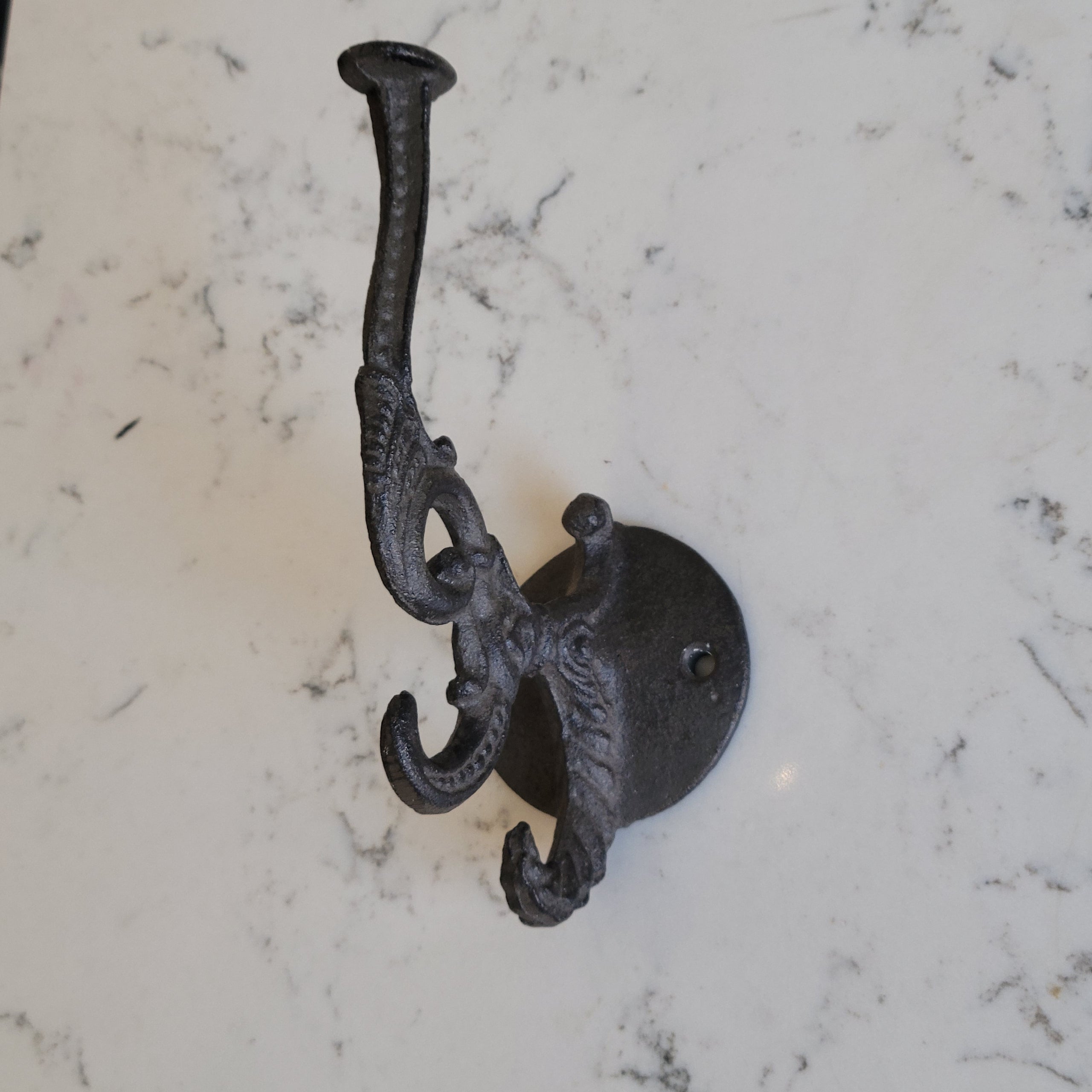 Vintage Ornate Cast Iron Double Wall Hook